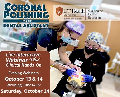 Promotional image of Professor Bea Peña and Professor Peggy Hernandez's course: Coronal Polishing for the Dental Assistant