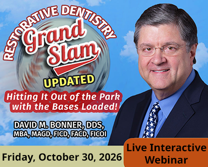 Promotional image of Dr. Bonner's course: Grand Slam Restorative Dentistry - Updated 2026