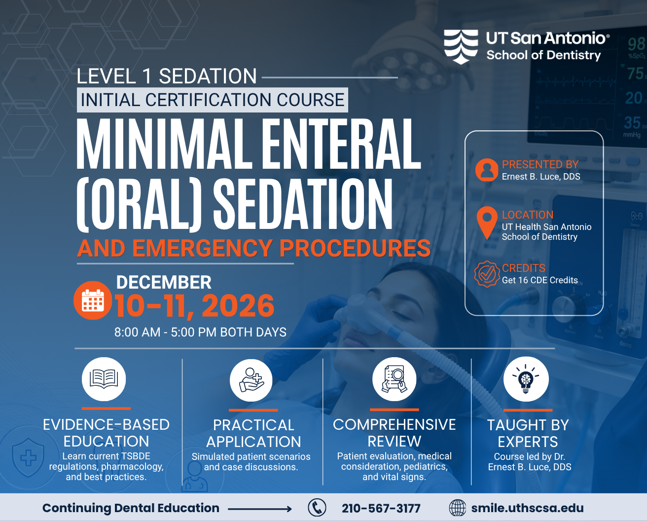 Promotional image of Dr. Luce's course: Minimal Enteral (Oral) Sedation and Emergency Procedures
