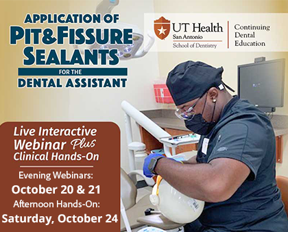 Promotional image of Professor Bea Peña and Professor Peggy Hernandez's course: Application of Pit and Fissure Sealants for Dental Assistants